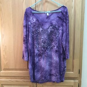 Dressbarn purple 3/4 length sleeve shirt